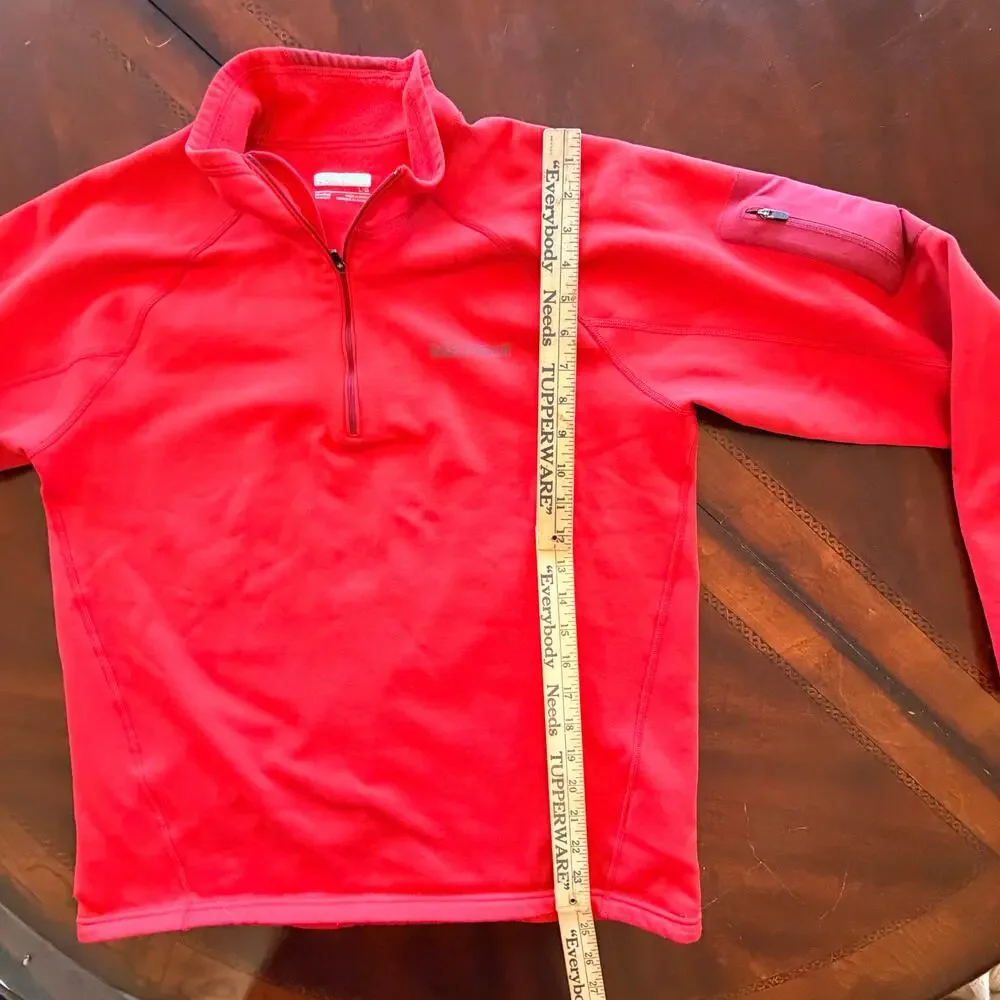 Marmot Men's Large 1/2 Zip Stretch‎ Fleece Pullover red Jacket base layer